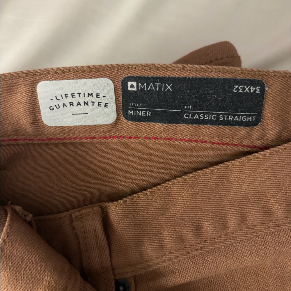 Matix Miner Classic Straight Pants — Tan Brown